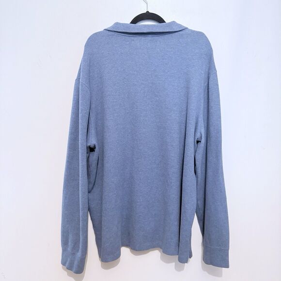 Polo Ralph Lauren Sweater Mens XXL Blue Rib Knit Quarter Zip Pullover Prep - Picture 5 of 5